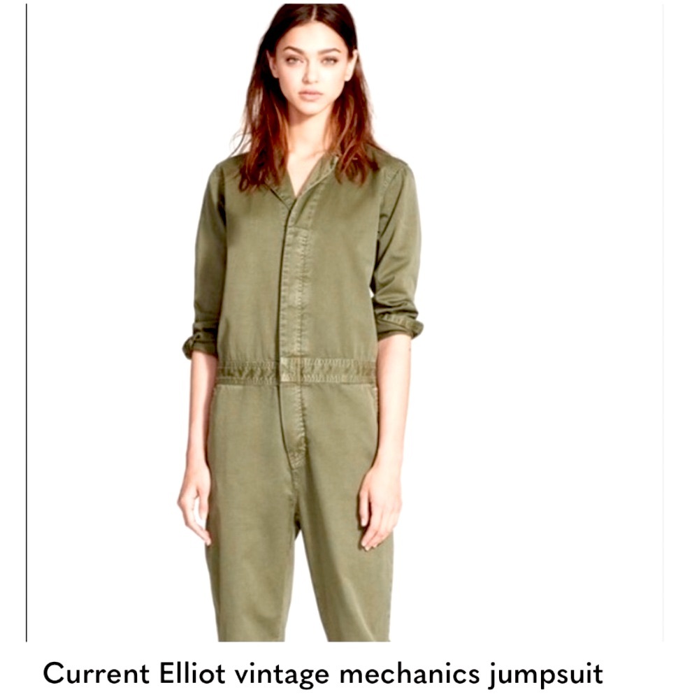 Current Elliot Olive Army Green The Vintage Mechanic Jumper Utility Jumpsuit S